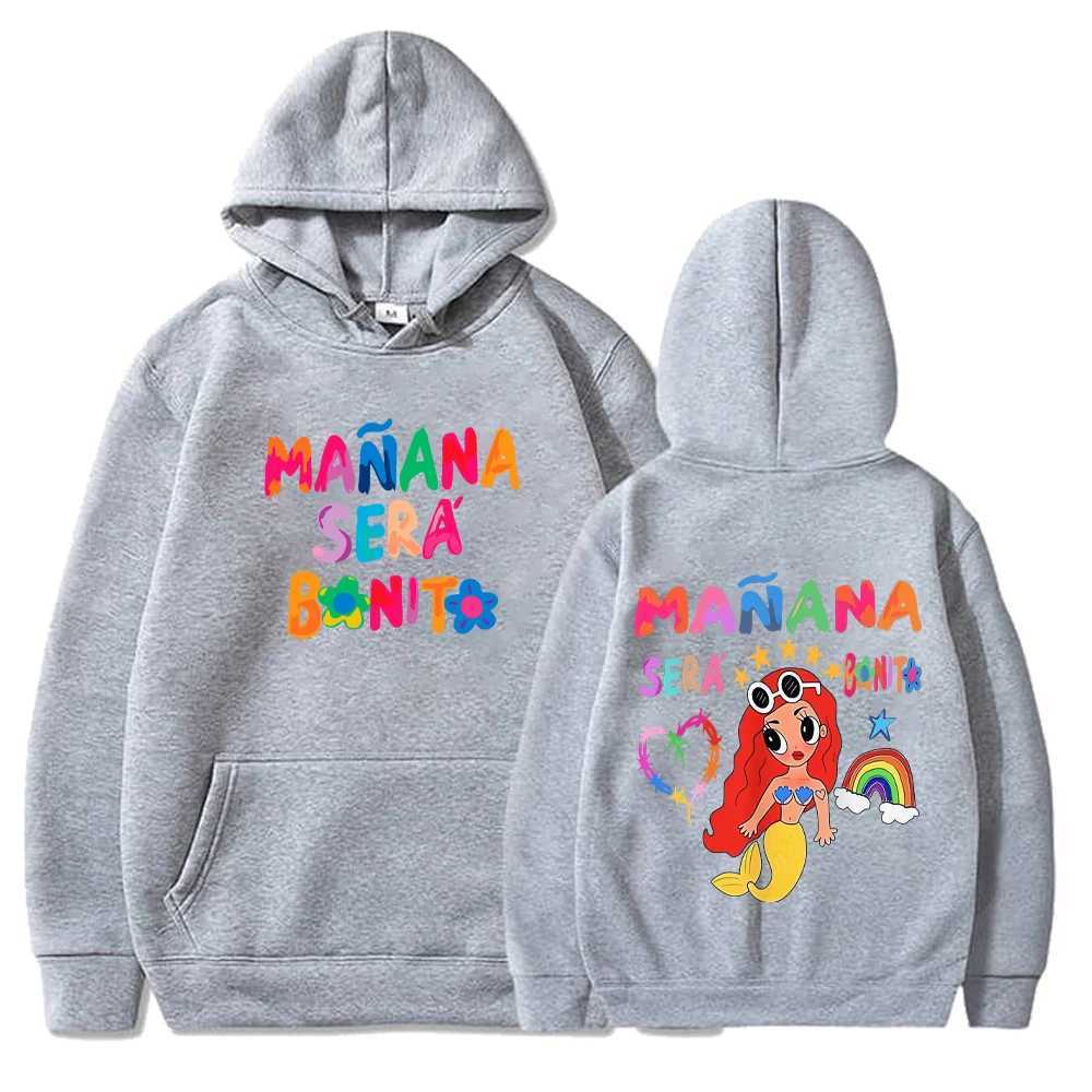 Female singer Carol G hoodie Manana Sera Bonito printed hoodie multi-color sweatshirt Y2k wool hoodie W250117
