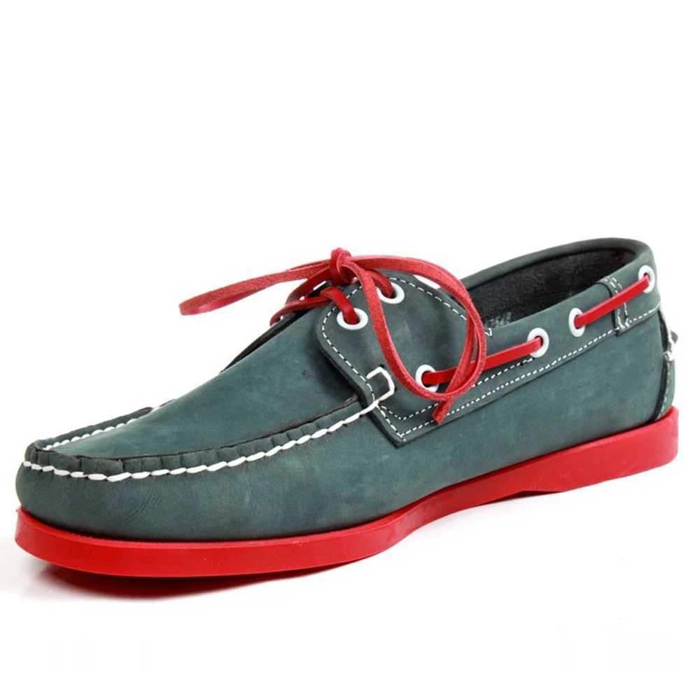 2025Mens Genuine Suede Leather Driving ShoesDocksides Classic Boat ShoesFi Design Flats Loafers For Men Women Wine RedXJ250118