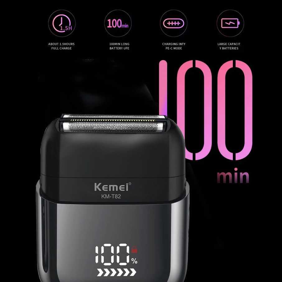 Kemei KMT82 Electric Shaver Men Electric Razor Rechargeable Floating Beard Shaver Hair Trimmer Face Care Shaving ManeW250117
