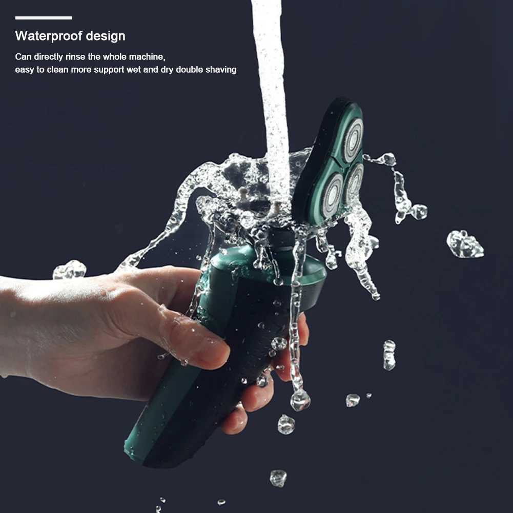 Men Rechargeable Shaver USB Charging Smart Razor with Digital Display Face Beard Trimmer Shaving Face Beard Razor Car Home RazorW250117