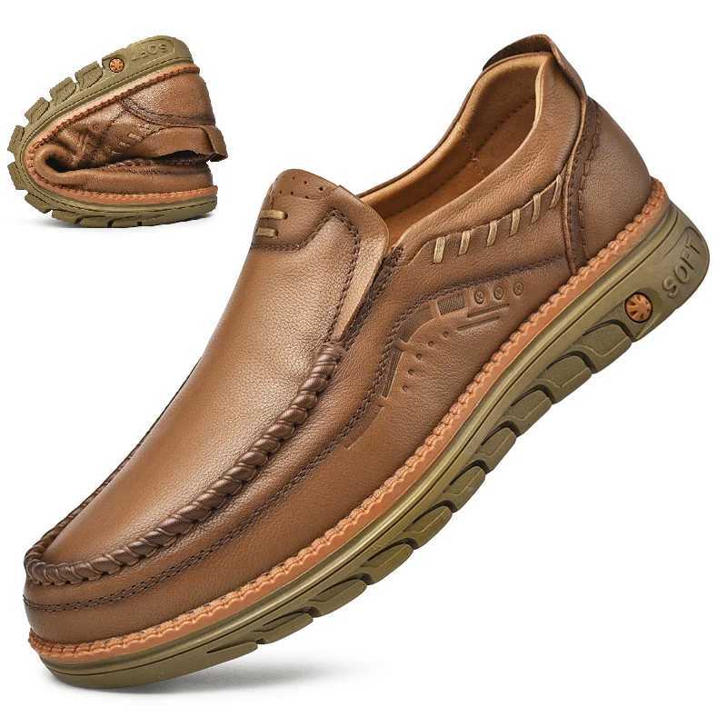 High Quality Loafer Casual Mens Comfortable Flats Genuine Leather Luxury Loafers Men Casual Shoes Designer Original Adulto ShoesXJ250118