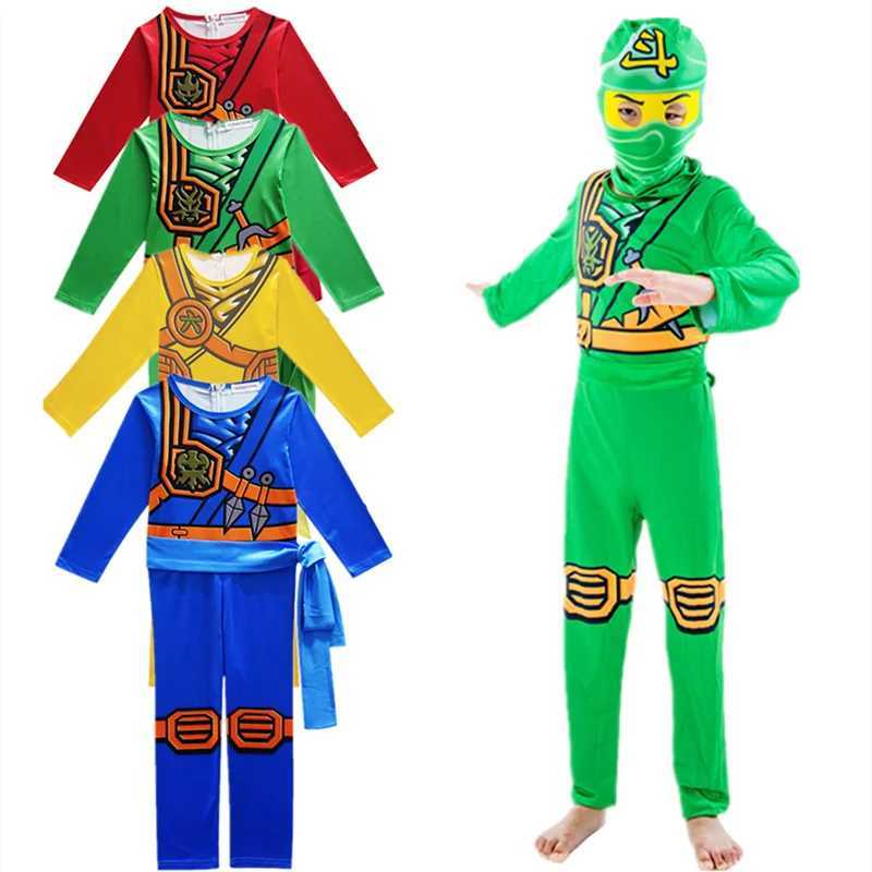 Leg Kids Ninja Cosplay Costume Jumpsuit Set Halloween and Christmas Party Costume Street Costume Ninja Anime Samurai Suit W250117