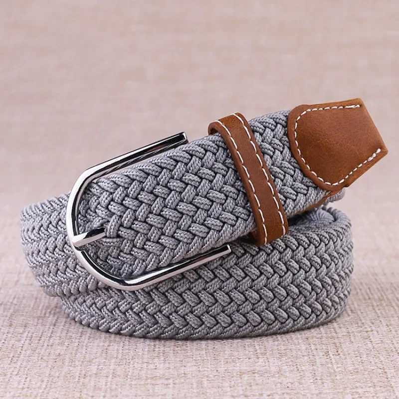 High Quality Fashionable Elastic Canvas Belt for Women Men Knitted Waistband Pin Buckle Adjustable Casual Canvas Belts for Jeans W250120
