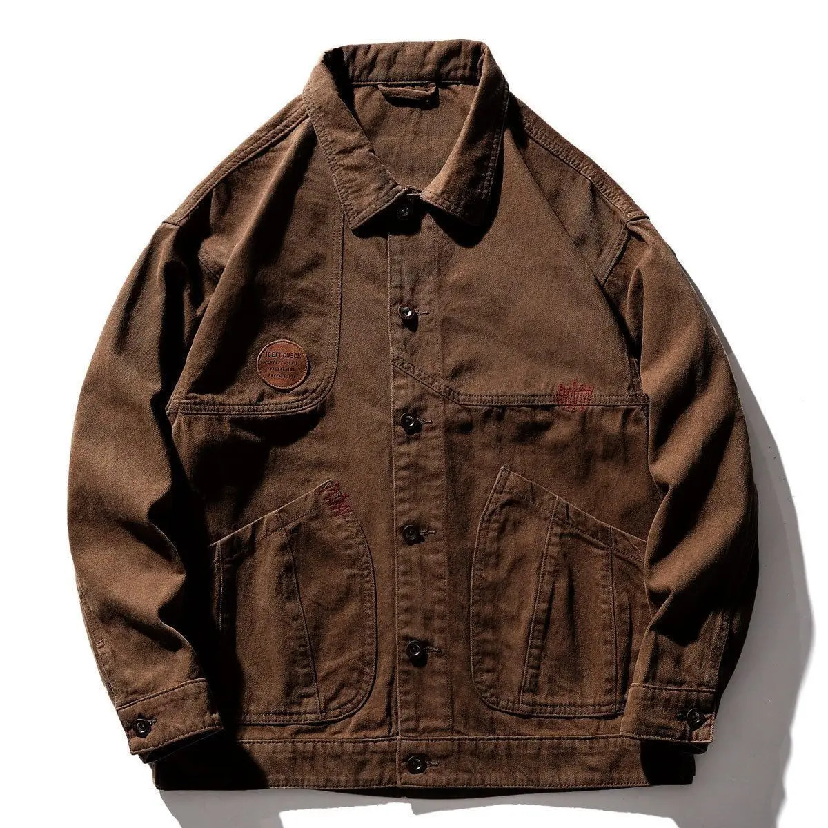 Mens Brown Leisure Jackets Leisure Clothing Korean Version 5 Sizes Autumn Winter 250122