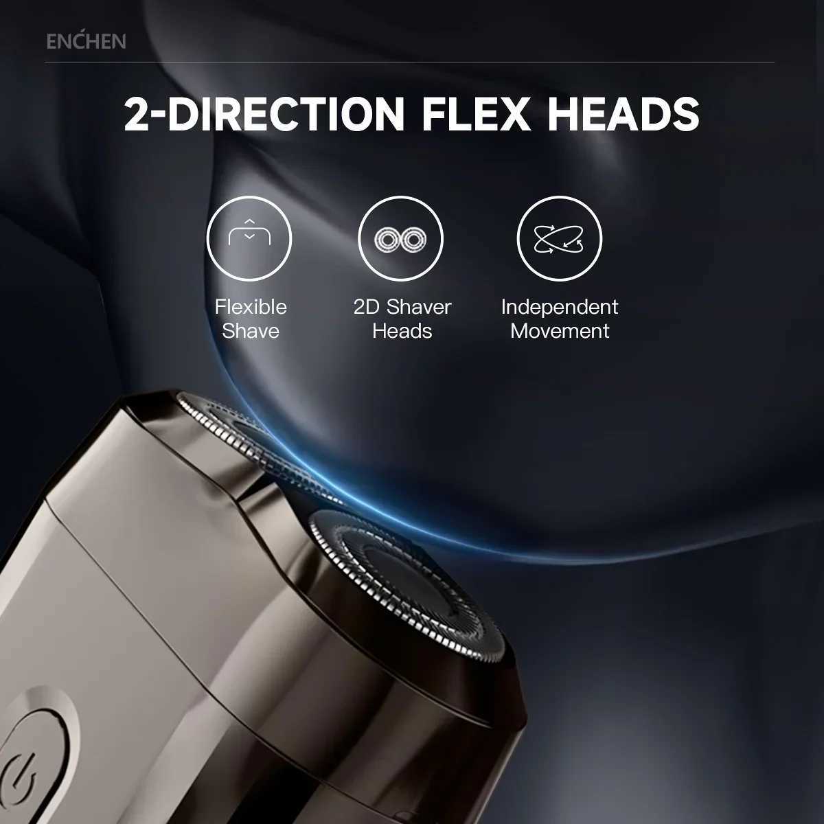 Enchen Beard Trimmer Mini Shaver Professional 2D Face Shaver Waterproof Shaving Mane Reciprocating Razor Magnetic Head Mini 6W250117