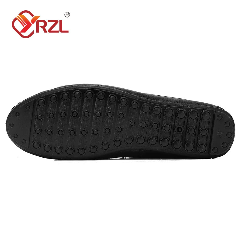 YRZL Loafers Men Black PU Leather Loafers Man Casual Shoes Moccasins Slip on Flats Comfortable Boat Shoes Male Driving Shoes 250113