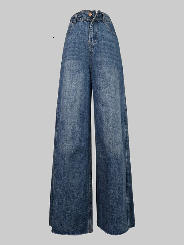 Modigirl Womens Casual Blue Jeans Pants Autumn Spring Vintage Bottoms with Pockets Woman HighWaisted Straight Leg Denim 250122