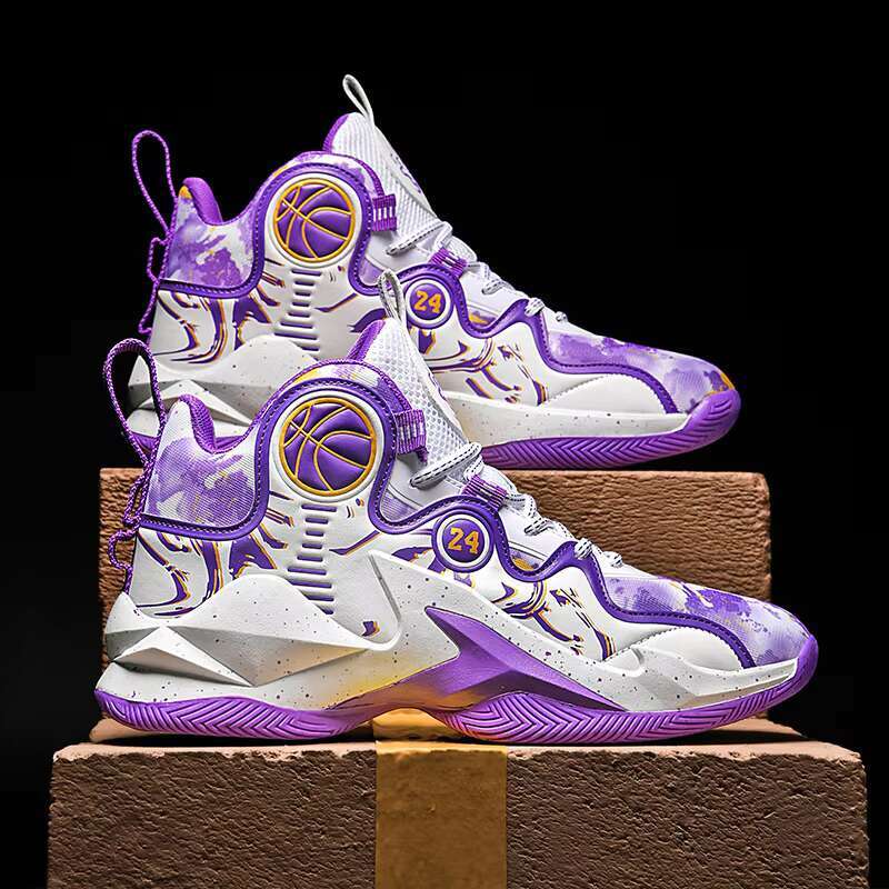 Men's Basketball No-Slip Bre a thable Outdoor Fa shion Graffiti Training Shoes