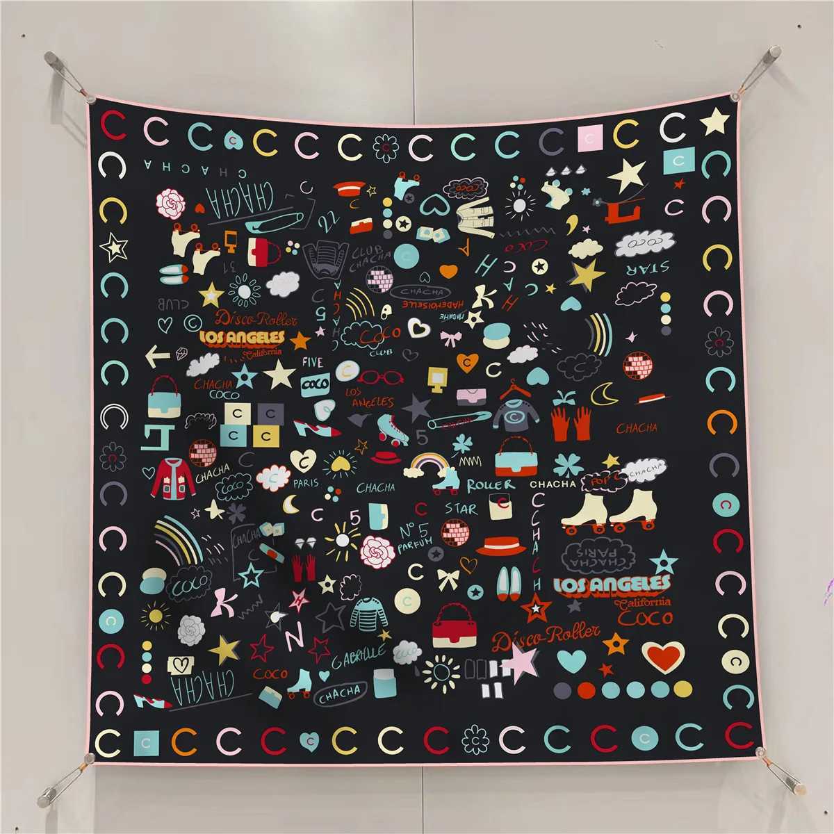 90Cm Autumn New Clothes Bag Small C Twill Silk Womens Decoration Sunscreen Shl Large Square Scarf Headscarf Scarf W250118