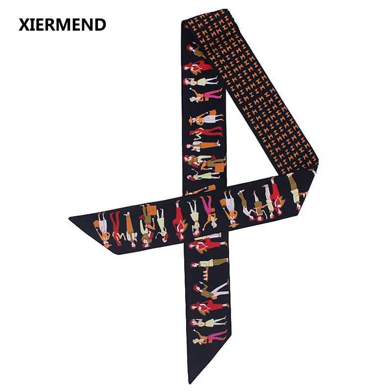 2018 Scarf New Design Paris holiday tied bag small ribbon Ms. twill silk scarves hair band head scarf W250118
