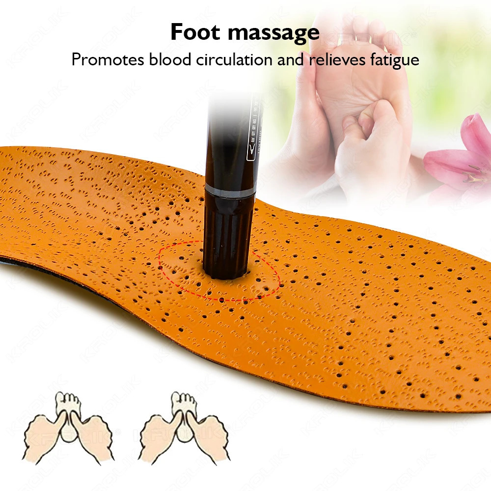 VTHRA Leather Ortic Flat Feet Arch Support Orthopedic Insole for Shoe Sole Insole for Feet Men Women O/X Leg Corrected Unisex 250120