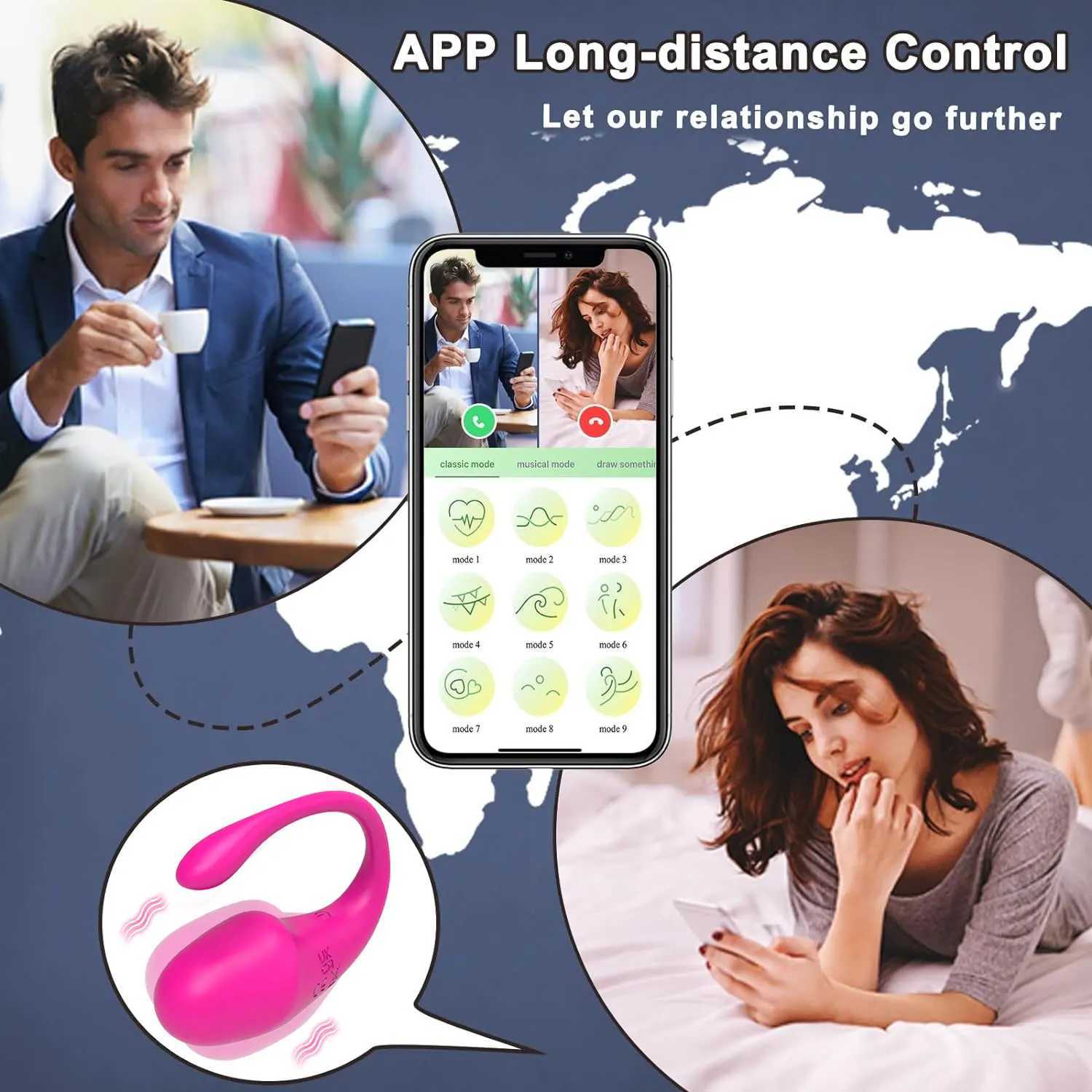 Application remote control G-spot vibrator long-distance Bluetooth wearable charging adult sex toy 9 vibration W250117