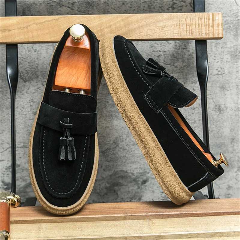 Handmade Outdoor Men Loafers Casual Leather Shoes Fi Mens Boat Shoes New Arrival Male Dress Footwear Slip SoftXJ250118