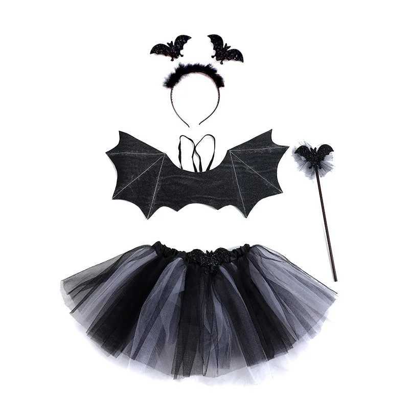 Children Girl Spider Web Tutu Cobweb Skirt Witch Wizard Hat Suit Party Outfits Up Costume Cosplay Halloween for Women Adult W250117