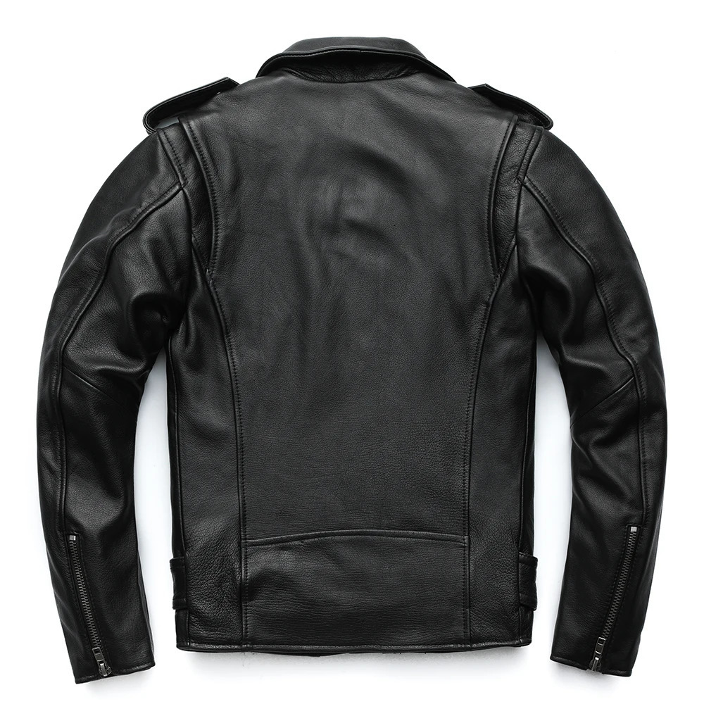 MAPLESTEED Classical Motorcycle Jackets Men Leather Jacket 100% Natural Cowhide Thick Moto Jacket Winter Sleeve 61-69cm 8XL M192 250120