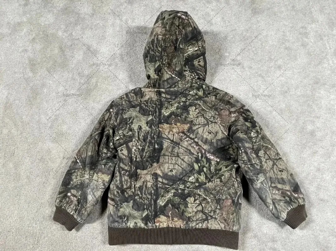 European and American trend street clothing jacket Harajuku camouflage zipper hooded mens Y2K casual oversized sportswear 250109