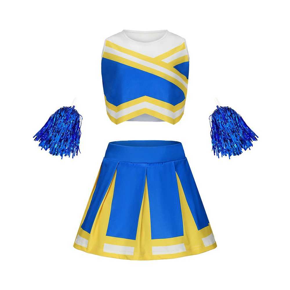 Cheerleading uniform summer childrens vest print ultra-thin suitable for sports children cheerleading uniform set role-playing setW250121
