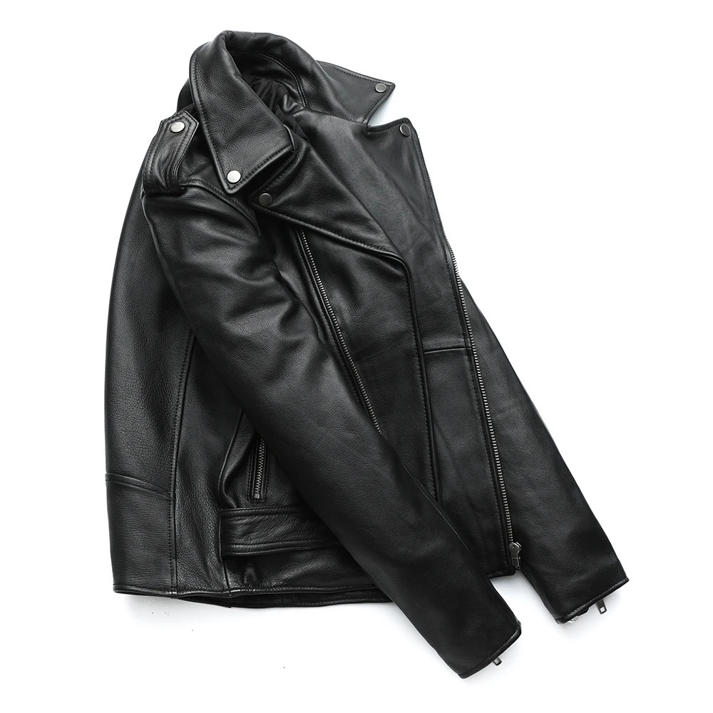 MAPLESTEED Classical Motorcycle Jackets Men Leather Jacket 100% Natural Cowhide Thick Moto Jacket Winter Sleeve 61-69cm 8XL M192 250120