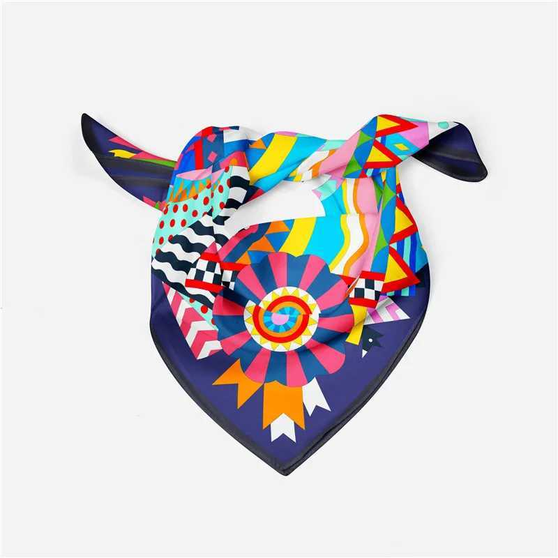 2023 New 53*53cm Silk Satin Hair Scarf Women Handkerchief Printed Female Square Head Bandana Small Neck Muffler Hijab La Girl W250118