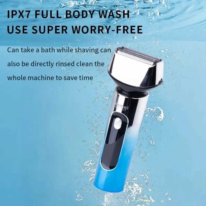 Kemei Professional Mens Shaver Washable Electric Shaver Beard Rechargeable Electric Shaver Wet Dry Head ShaverW250117