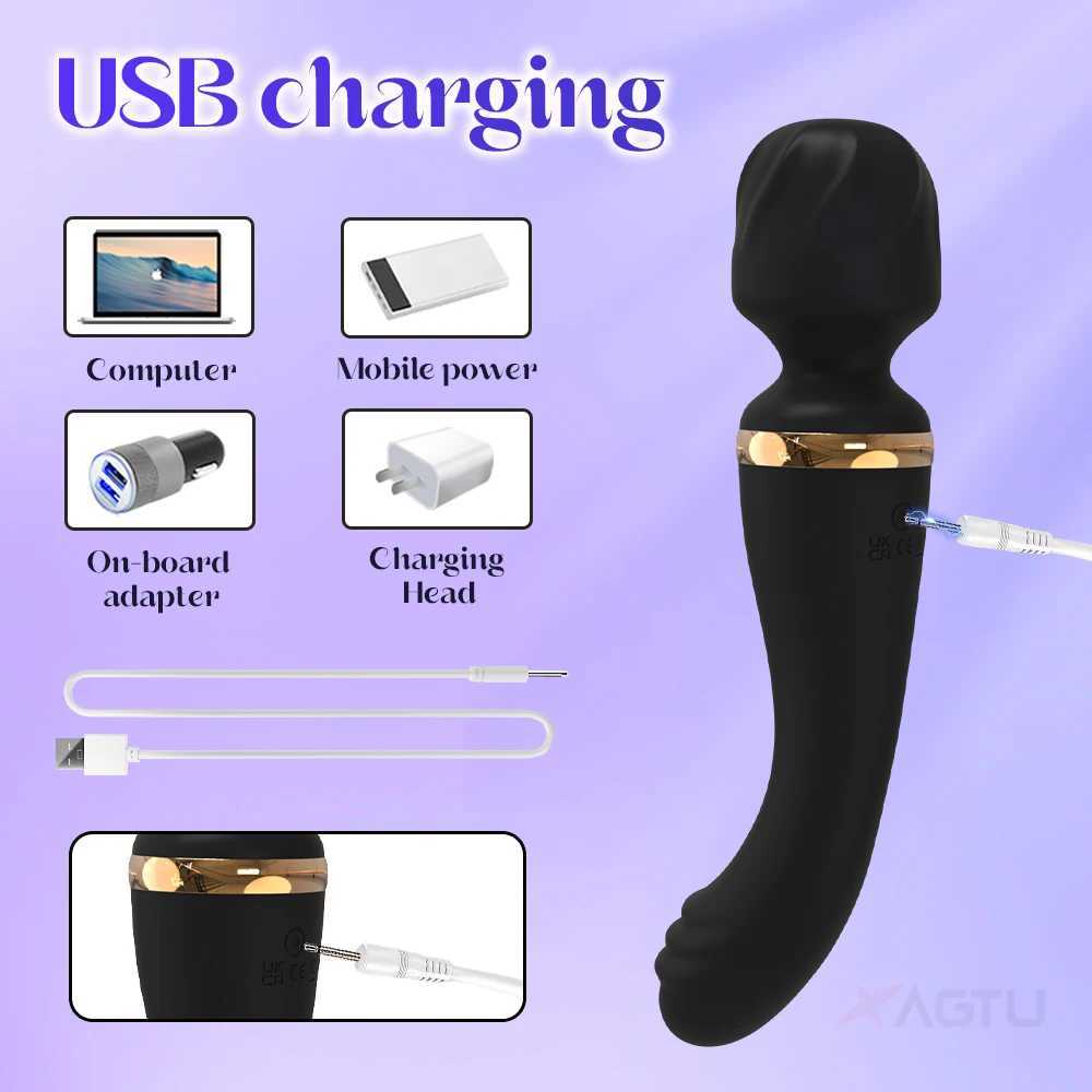 AV Vibrator G Spot Magic Wand Clitoris Stimulator Strong Vibration Powerful Dildos 10 Modes Massager Adult Sex Toys for Woman W250117