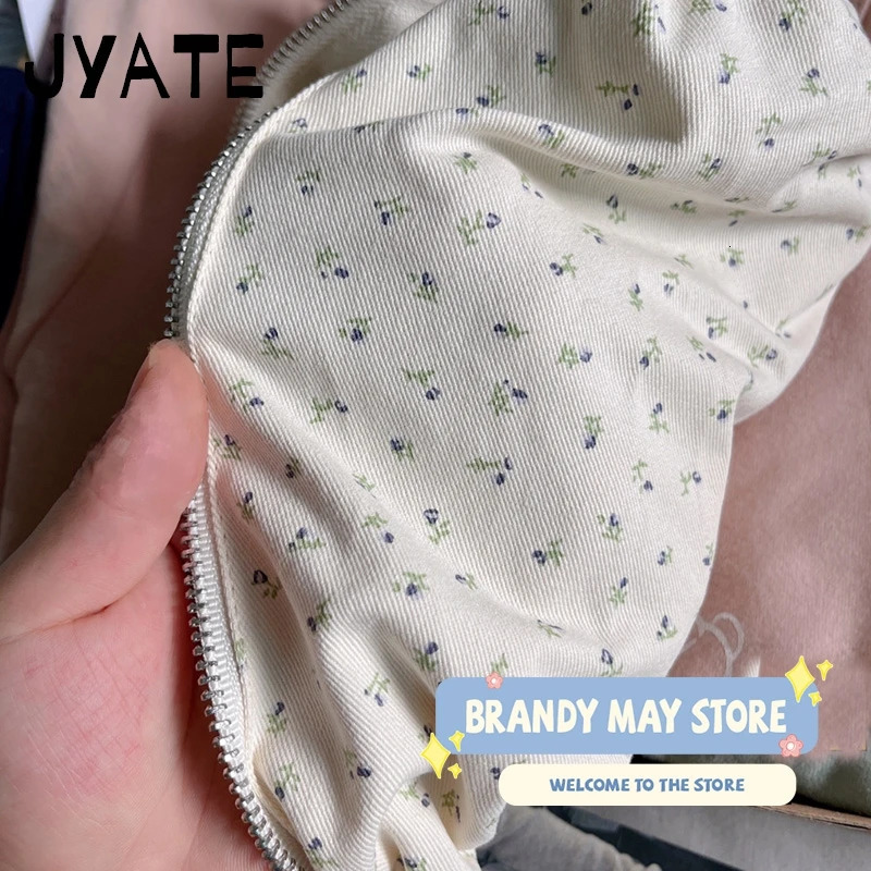 2024 Cute Flower Print Makeup Bag Women Portable Zipper Cosmetic Travel Organizer Girls Sweet Vintage Handbag Toiletry Pouch Y2K250114