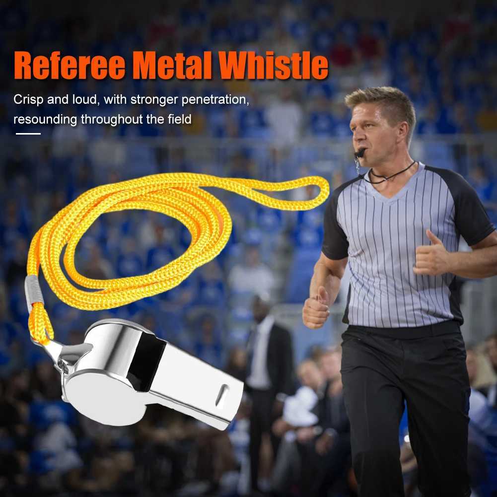 Survival Whistle with Rope Extra Loud Sports Whistle Portable Loud Crisp Sound Whistle for Soccer Football Basketball TrainingW250121