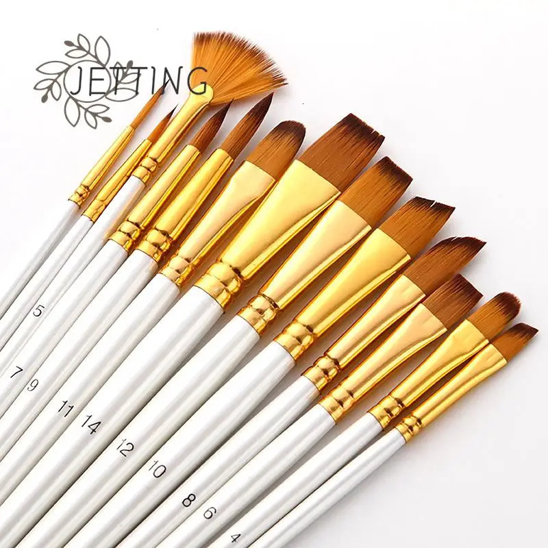 13Pcs Painting Brushes Set Artist Brush for Oil Acrylic Watercolor Gouache Paint Professional Supplies 250109