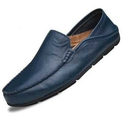 Italian Mens Shoes Casual Luxury Brand Summer Men Loafers Genuine Leather Light Breathable Slip Boat Shoes 2023XJ250118