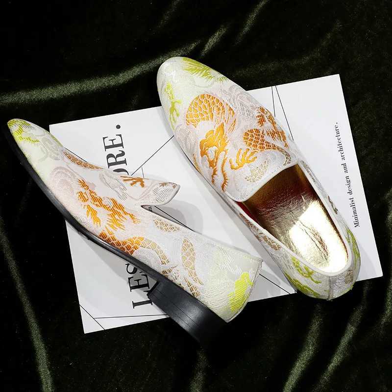 Fi Drag Embroidery Casual Shoes Mens Light Comfortable Driving Loafers Men Party Wedding Slip- FlatsXJ250118