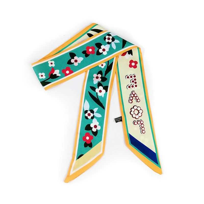 2019 beautiful Print Luxury Bag Str Scarf Women Silk Scarf Fashion Head Scarf Heaear Long Scarves Bag Accories Ribbon W250118