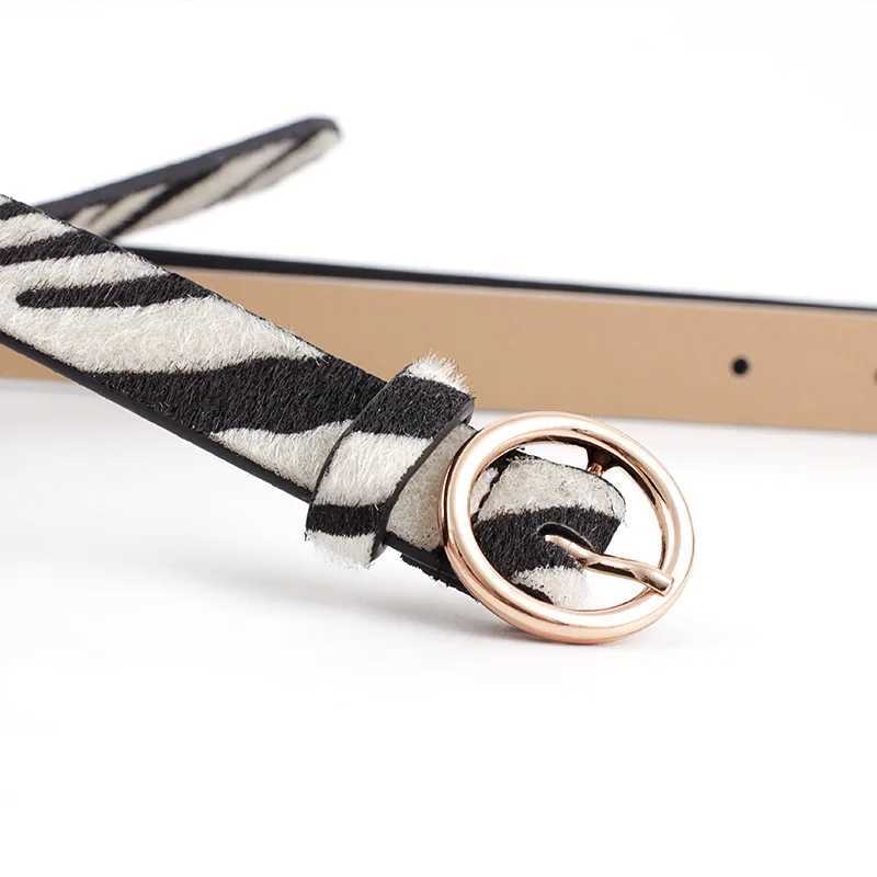 Womens waist belt leopard pattern snake skin zebra pattern gold circle buckle belt PU leather fashionable casual luxury W250120