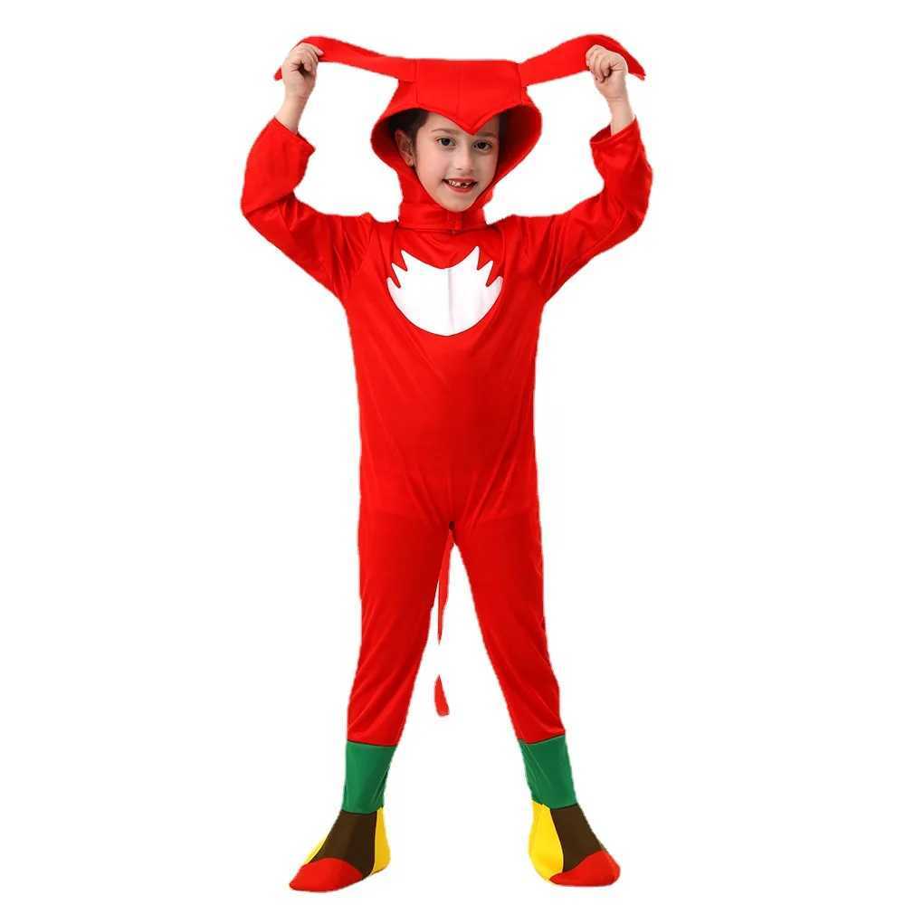 5 colors Halloween boy and girl tight fitting clothes childrens role-playing costumes Sonic anime jumpsuit white gloves gifts W250117