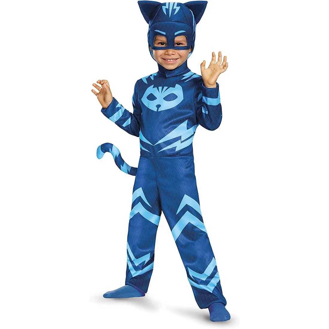 Unisex Girls Super Owl Hero Suit Fancy Dress Cosplay Cat Boys Gecko Animal Halloween Costume Jumpsuit W250117