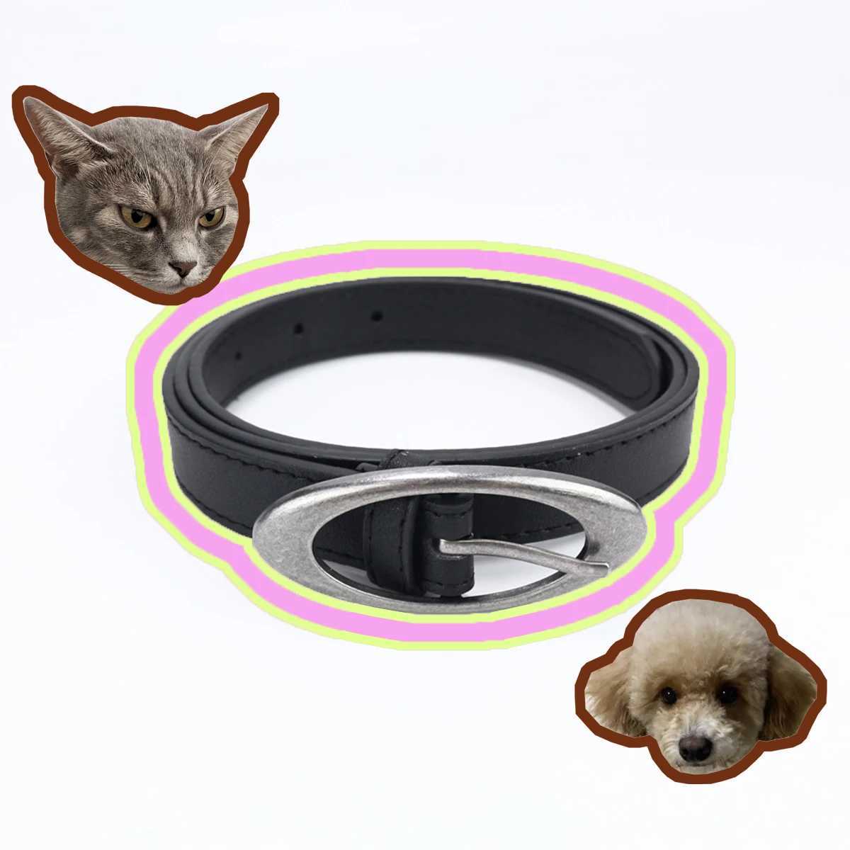 PU leather Y2K retro fashion thin strip oval buckle W250120
