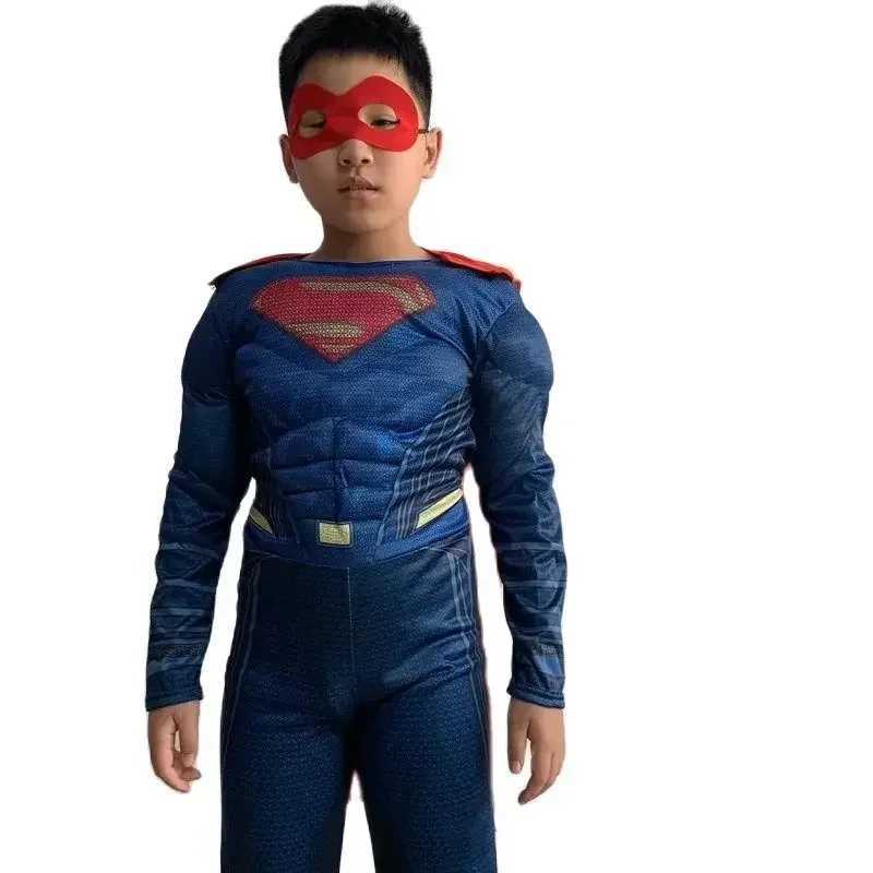 Kids Super Halloween Cosplay Costumes Boys Anime Superhero Party Role Play Dress Up Muscle Suit Children Hero Jumpsuit Outfit W250117