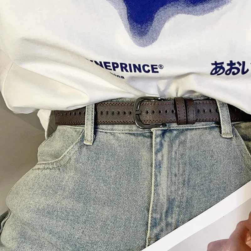 Unisex PU Leather Belt for Woman Luxury Brand Vintage Pin Buckle Jeans Waist Belts Men Ladies Retro Black Strap belt women W250120