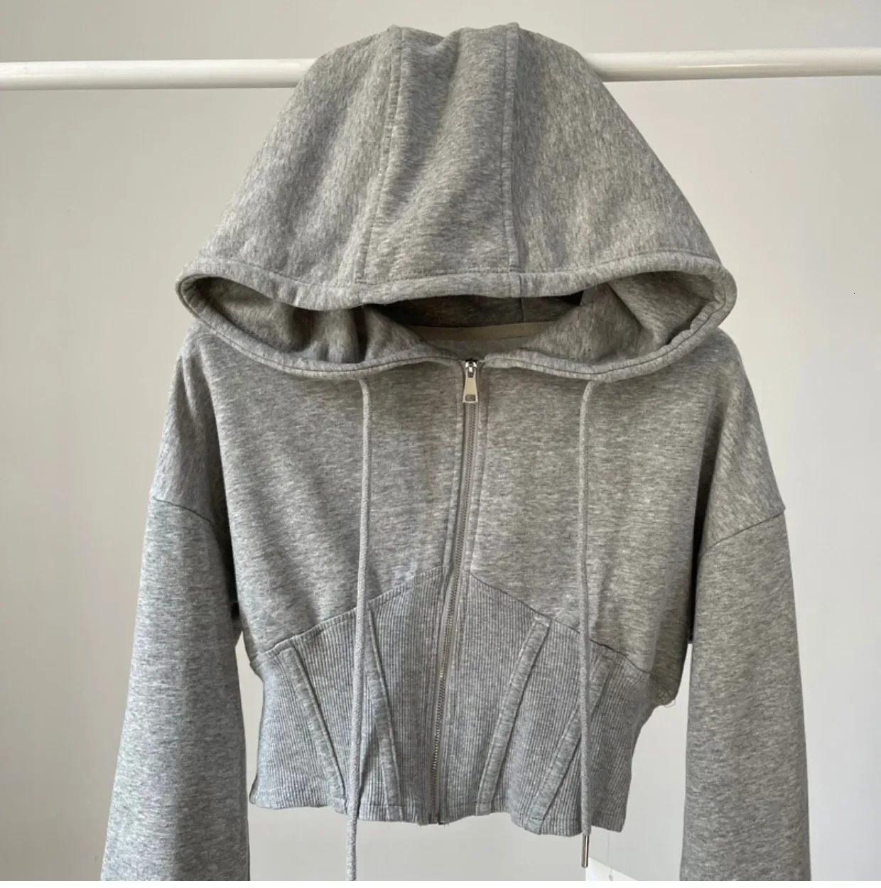 Crop Tops Fashion Hoodies for Women Ropa Mujer Slim Waist Folds Zipper Y2k Jackets Casual Korean Vintage Sweatshirts Coat 250109