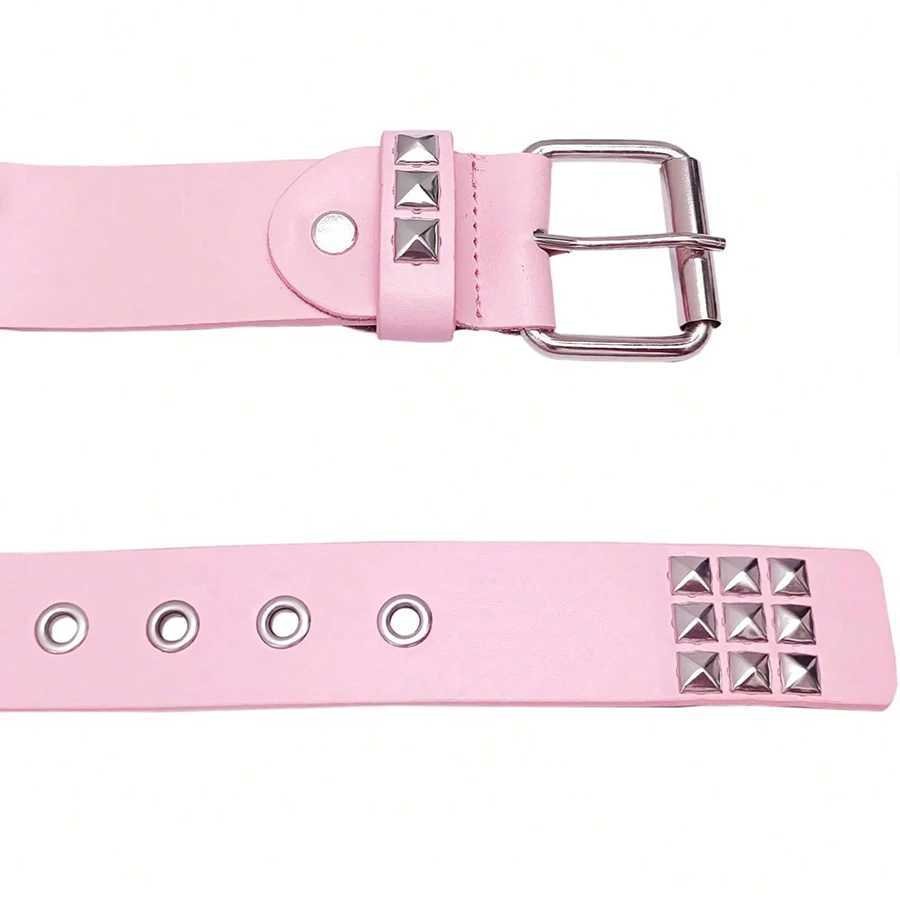 Pink Y2K Punk Goth Rivet Belt with Studded for Womens Girls Cute Punk Accessories W250120