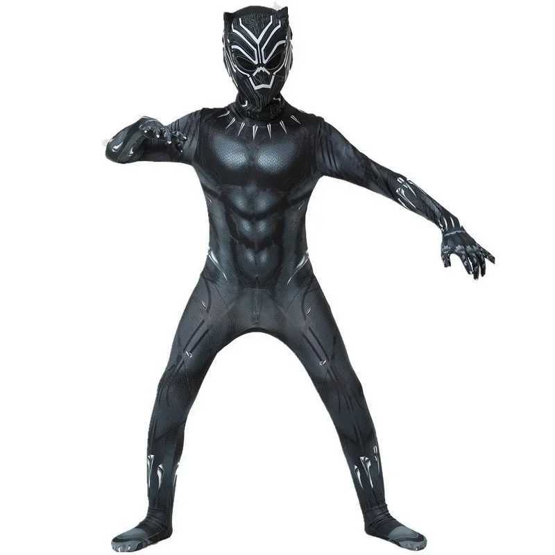 Anime Black Panther Costume Superhero TChalla Black Panther Cosplay Zentai Jumpsuit Bodysuit Halloween Carnival Costume W250117