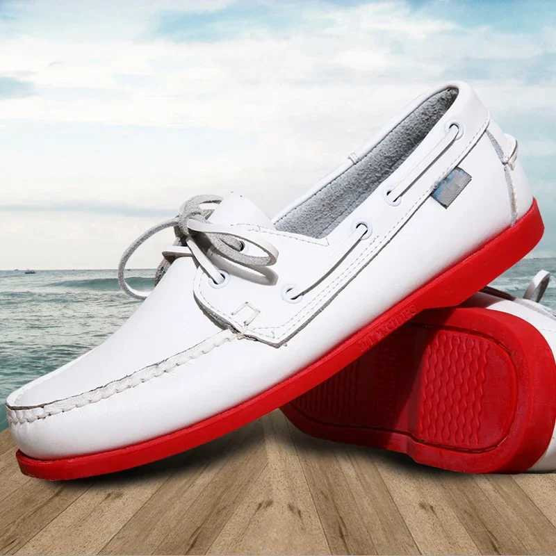 Mens Casual Genuine Suede Leather Docksides Classic Boat Shoes Loafers Shoes Unisex Handmade Shoes High QualityXJ250118