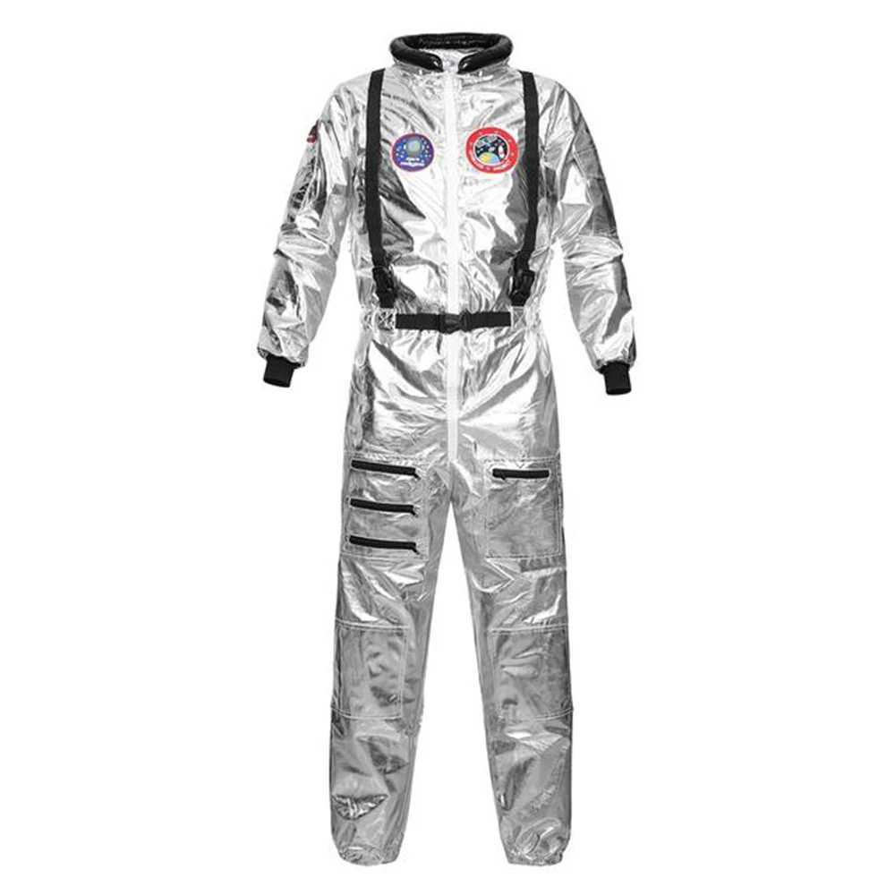 Halloween Christmas Silver Spaceman Men Women Space Suit Adult Children Astronaut Costume Family Party Dress Up Birthday Gift W250117