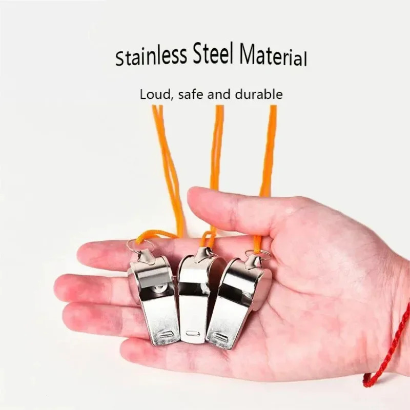 1PC Whistles Metal Stainless Steel Sports Equipment With Lanyards Tools y250107