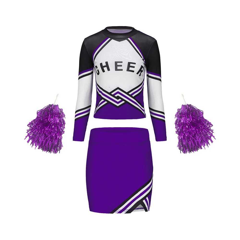 Child Cheerleader Uniform Dress Outfit Cosplay Costume School Girls Musical Sports Team Suit Summer Childrens Set Role PlayingW250121