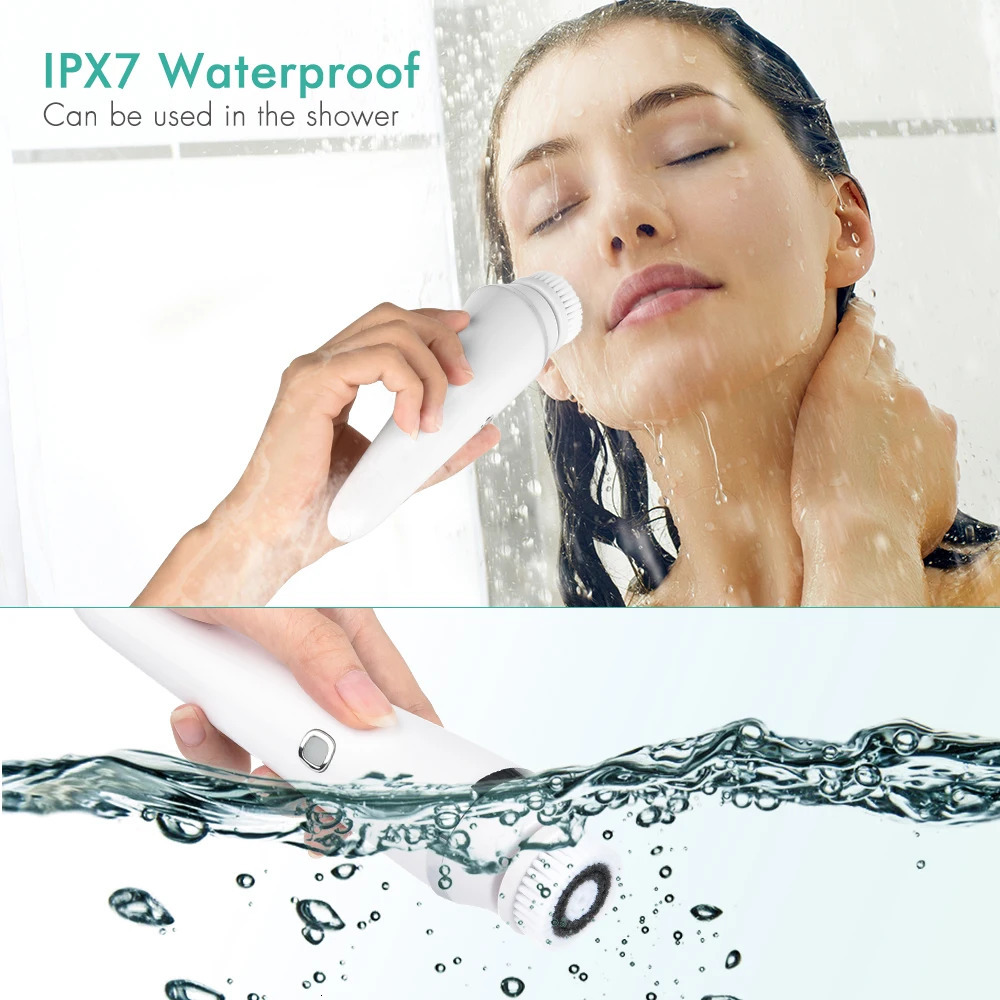 Electric Face Cleansing Brush Skin Care Vibration Makeup Pore Washing Silicone IPX7 Waterproof Face Cleaner Massager 250121