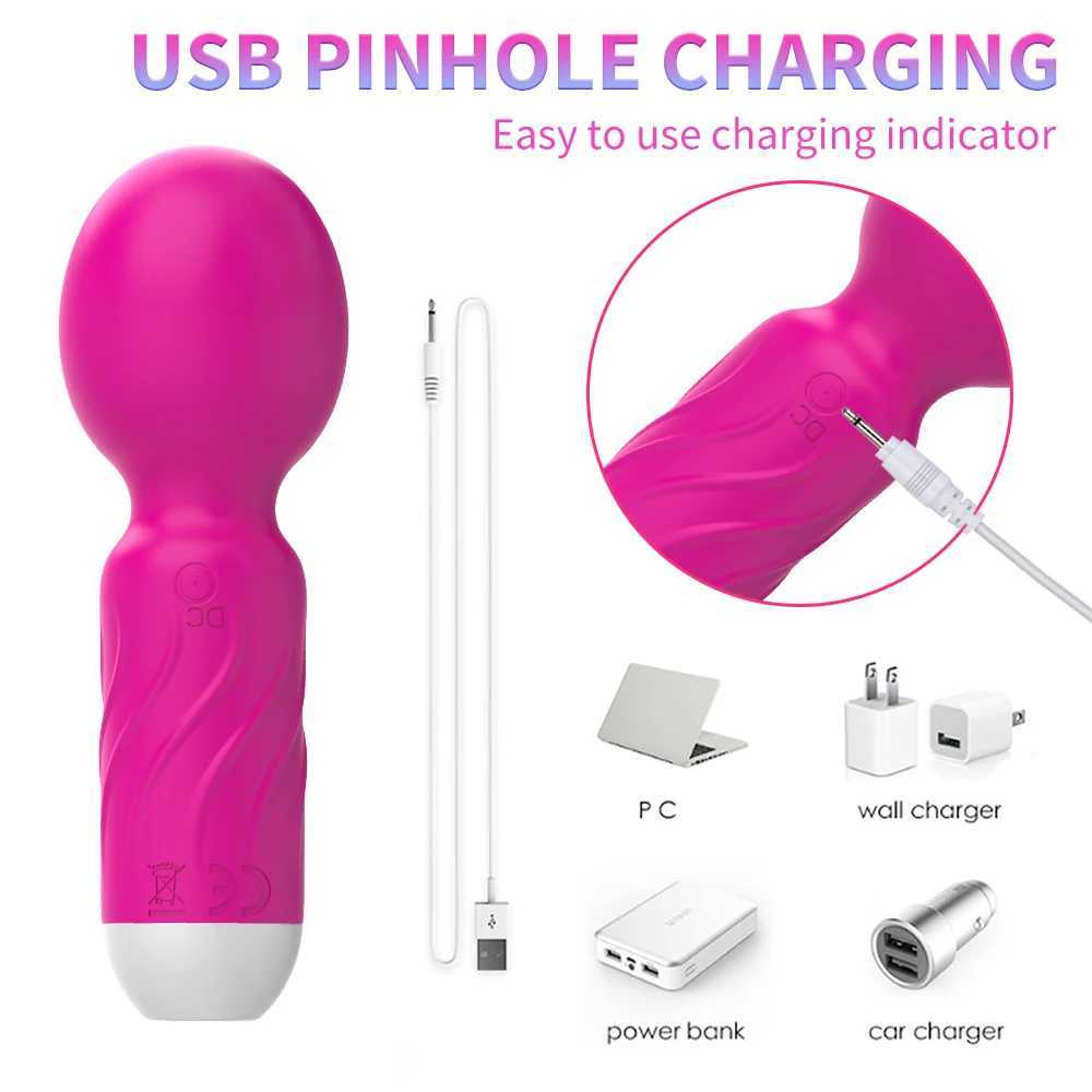 Mini AV Vibrator Magic Wand for Women Clitoris Stimulator USB Rechargeable Portable Silicone Massager Female Sex Toys W250117