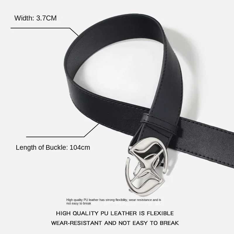 2023 Fashion Metal Star Button Gothic Punk Style Belt For Men Women Casual Style Belt For Daily Wear Jeans For Men Women Belt W250120