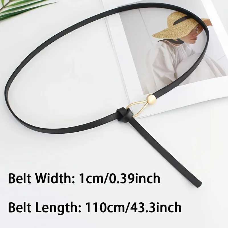 Womens Belt No-hole Knotted Belt Vintage PU Leather Waistband Solid Color Vintage Decorative Thin Belts Dress Girdle For Women W250120