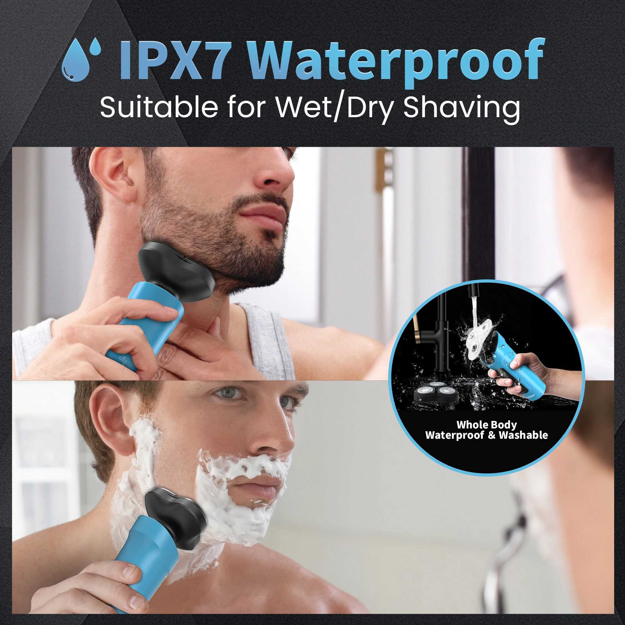 Joy 5-in-1 Mens Electric Shaver Cordless Dry Multi functional Wet Shaver Nose Hair Beard Trimming Shaver Mens Electric ShaverW250117