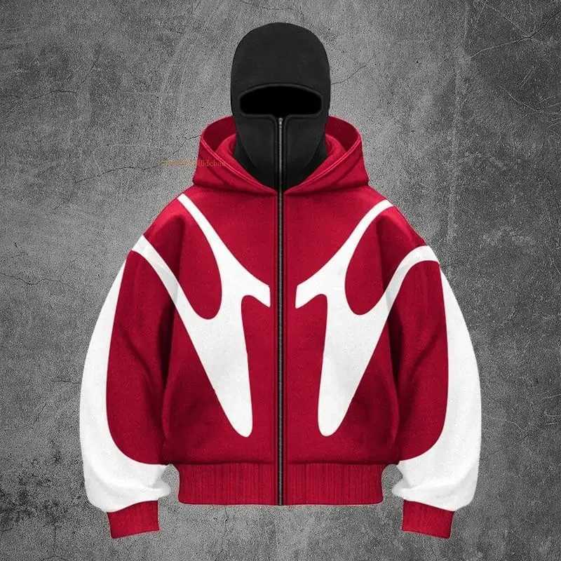 Zipper Hoodie Mens Autumn/Winter New Style Street Loose Y2K Couple Top Trendy Double Hat Unique Design Hooded Sweatshirt W250117